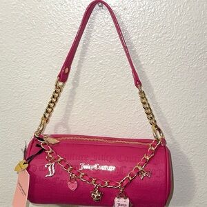 Juicy Couture Pink and Gold Shoulder Bag with Chain Strap